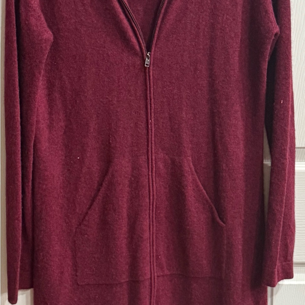 Women's Burgundy Cashmere Cardigan Sweater